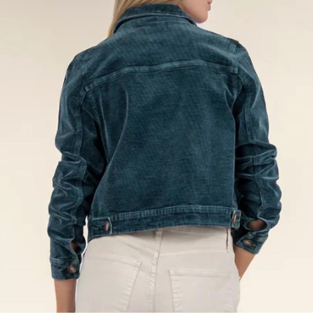 KUT from the Kloth Julie Corduroy Crop Jacket in Blue Marine Sz XS - Picture 3 of 15